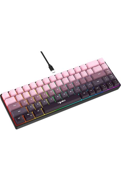 HXSJ Tri-Mode RGB Gaming Keyboard 68 Keys – Wired/2.4G Wireless/Bluetooth Mem...