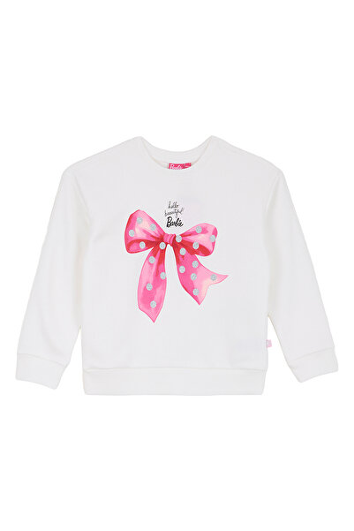 Barbie Bej Kız Çocuk Baskılı Sweatshirt BRB6WG-SWT6645