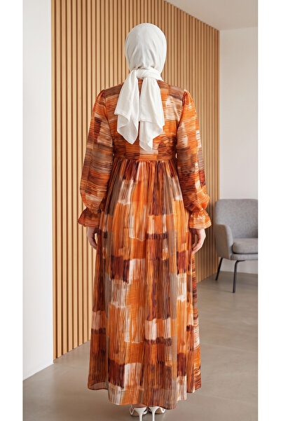 3B Stil Half Buttoned Viscose Double Pocket Hijab Dress