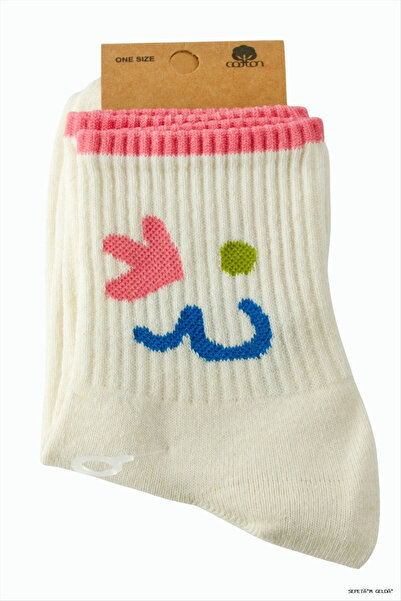 ZERO LAND Spt-Gld Arrow Figured College Socks (102626) 8X28 Cream