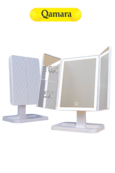 QAMARA Rechargeable LED Makeup Mirror with Magnification, Portable Travel Van...