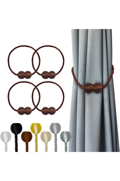 Morvena Picks Pachet de 4 catarame și cleme pentru draperii magnetice arginti...