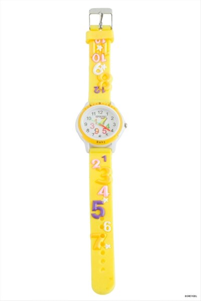 ZERO LAND Stbrycel Number Embossed Children's Watch (102718) Yellow