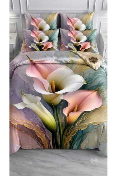 Elmas Dizayn Special Design Brand 240*260 cm Double Duvet Cover Set Organic S...