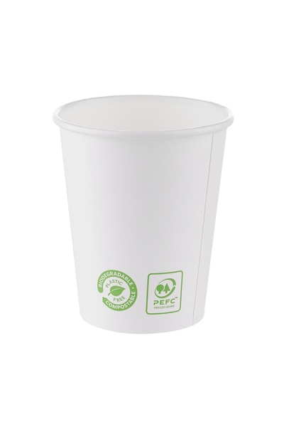OEM Χάρτινα ποτήρια, Biodeck, λευκά, 240 ml, σετ 25 τεμαχίων