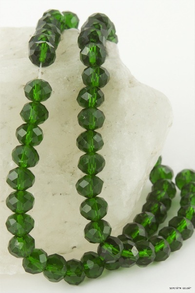 ZERO LAND Spt-Gld Colorful Crystal String Stone 8 (101325) mm Green