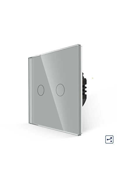 OEM Intrerupator touch dublu cap scara / cap cruce, Luxion LXD-MT-A202G-GY, i...