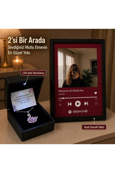 Sepetten Eve Işıklı Kutulu Pembe Gümüş Kaplama Kuğu Kolye Dünyanın En Güzel K...