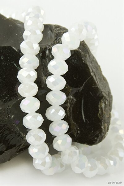 ZERO LAND Spt-Gld Colorful Crystal String Stone 8 (101315) mm White