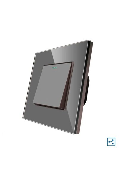 OEM Simple stairwell switch LXD-MP002GF-GY, recessed, glass frame included, gray