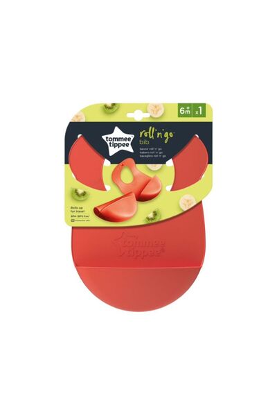 tommee tippee Σαλιάρα Σιλικόνης Tommee Tippee-Roll n' Go - Πορτοκαλί