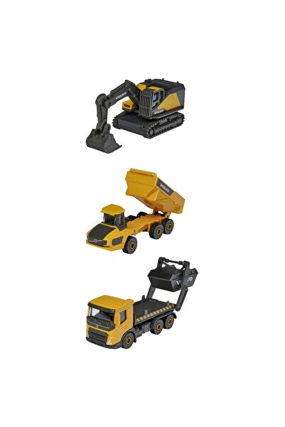 Majorette 1:64 Volvo Construction Vehicles Set of 3 Excavator Ec950F Hauler A...