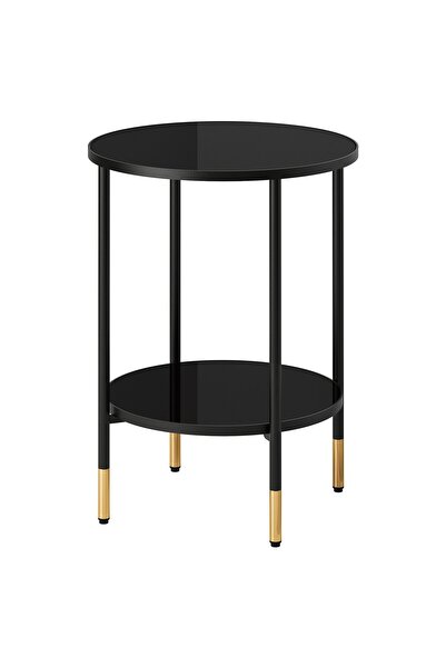 OEM Măsuță auxiliară 45 cm negru/sticlă negru ÄSPERÖD Mese auxiliare