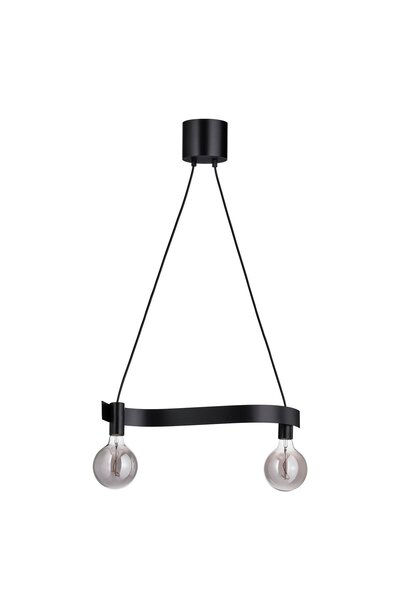 OEM Lustră cu bec ondulat negru/glb sticlă transparentă gri ACKJA / MOLNART L...