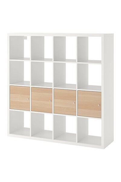 OEM Etajeră cu 4 organizatoare 147x147 cm alb/aspect stejar antichizat KALLAX...