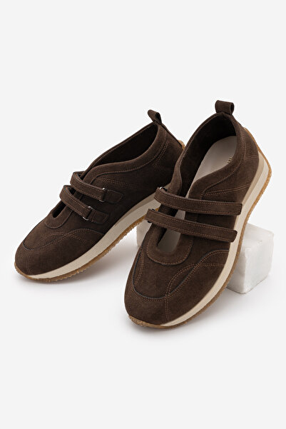 Marjin Kadın Süet Mary Jane Çift Bantlı Retro Sneaker Günlük Spor Ayakkabı Go...