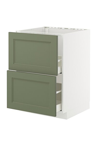 OEM Mască chiuvetă+2 fronturi/2sertare 60x60 cm alb/Axstad gri-verde METOD / ...