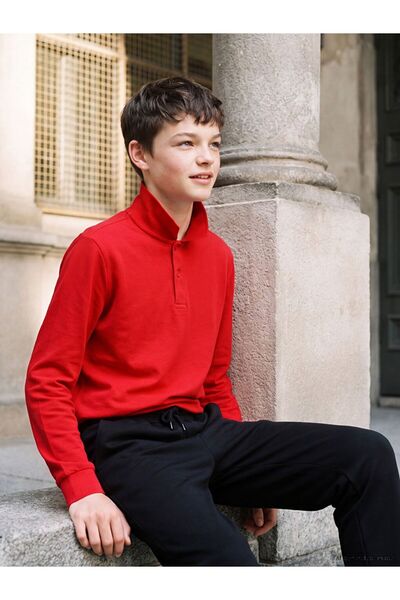 LC Waikiki Lcw Kids Red Polo Collar Boys' Pique T-Shirt