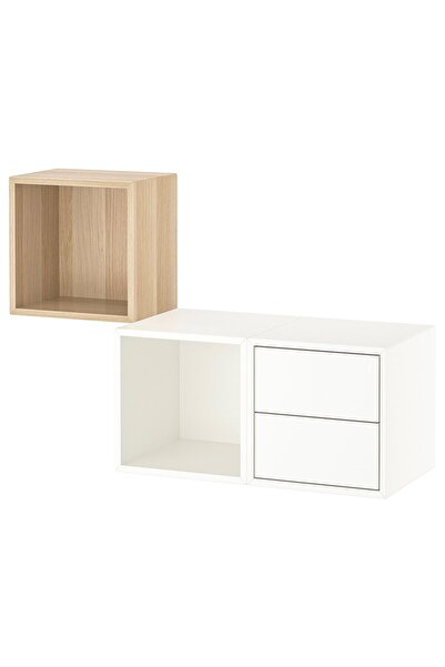 OEM Ansamblu depozitare suspendată 105x35x70 cm aspect stejar antichizat/alb ...