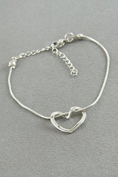 ZERO LAND Spt-Gld Heart Steel Bracelet (114543) Silver Color