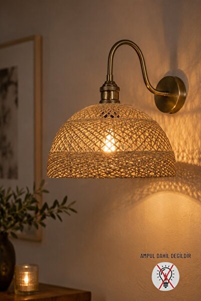Bamyum Bohemian Milk Coffee Recycle Yarn Jute Handmade Metal Distressed Body ...