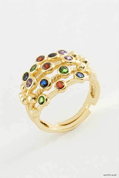 ZERO LAND Spt-Gld Dotted Stone (110424) Ring Yellow