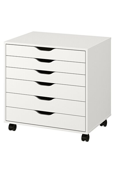 OEM Comodă cu rotile 67x66 cm alb ALEX Comode pentru casă