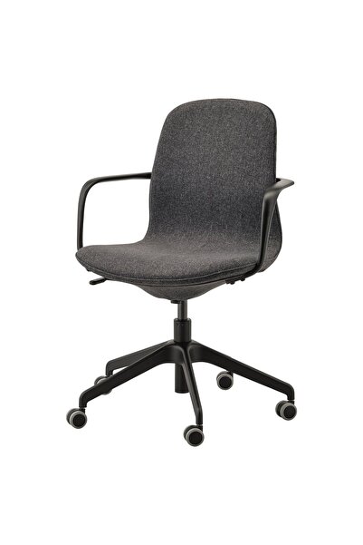 OEM Scaun de conferinţă cu braţe Gunnared gri închis/negru LÅNGFJÄLL Scaune d...