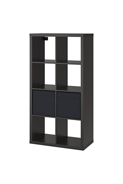 OEM Etajeră+2 organizatoare 77x147 cm negru-maro KALLAX Etajere