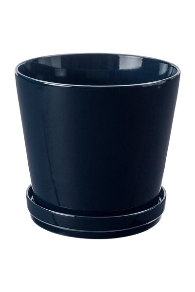 OEM Ghiveci cu farfurie 24 cm interior/exterior/negru-albastru KLOTLÖNN Ghive...