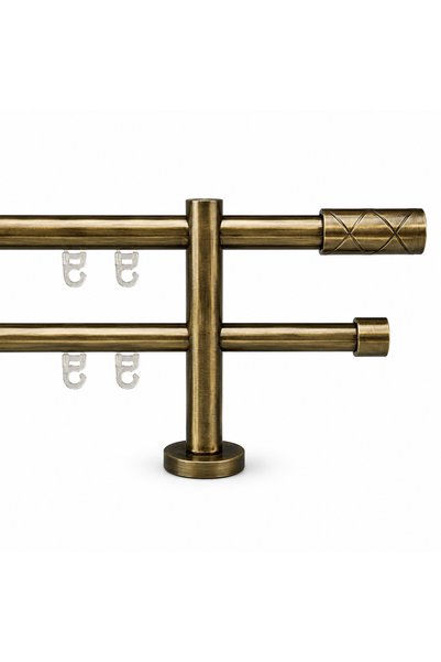 CasaRossaTextil Casa Rossa | Galerie Metalică Dublă 160cm - Nr18 | 19/25 mm |...