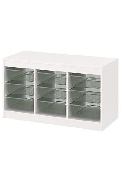 OEM Ansamblu depozitare+cutii 99x44x56 cm alb/verde-gri deschis TROFAST TROFA...