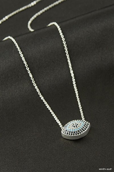 ZERO LAND Spt-Gld Oval Zircon Stone Pendant (105919) Silver Color