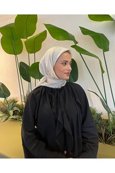 Rise Scarf Halka Desen Pamuk Jakar Eşarp Taş
