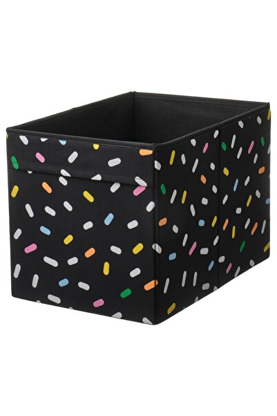 OEM Cutie 26x37x26 cm negru/decorat SKÅJARE Cutii şi coşuri pentru copii