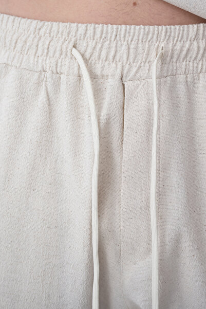lumt Naturel ince ham keten baggy pantolon