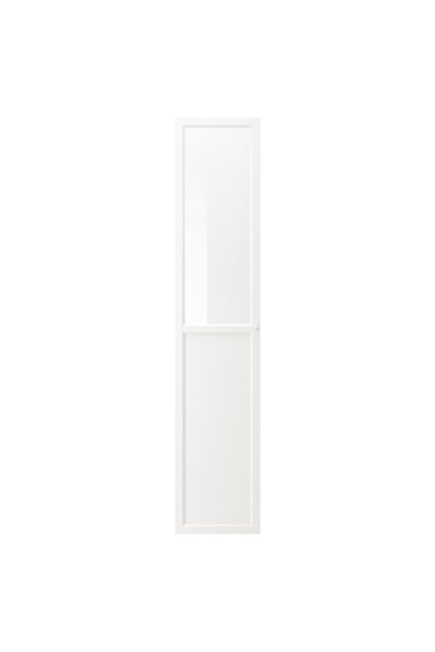 OEM Uşă cu panou/sticlă 40x192 cm alb OXBERG Biblioteci