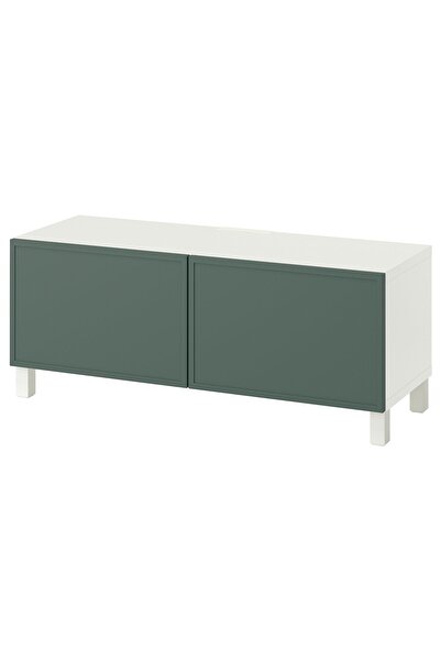 OEM Comodă TV+uşi 120x42x48 cm alb/Krukmakare gri închis-verde BESTÅ Comode T...
