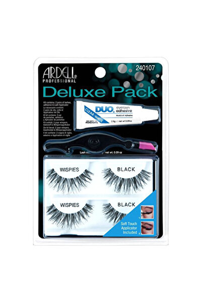 Ardell Pachet Deluxe gene false WISPIES NEGRE pe bandă + aplicator + adeziv (...