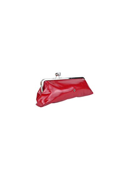 dukidasoturkiye Duki Daso Red Patent Leather Women's Portfolio Clutch Bag with Metal Clip |   Summer T8607 Red Single Compartment and