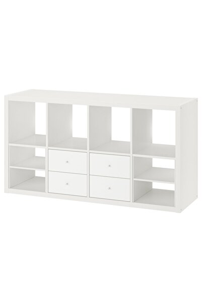 OEM Etajeră 147x77 cm + 4 sertare/cu 2 accesorii poliță alb KALLAX Etajere