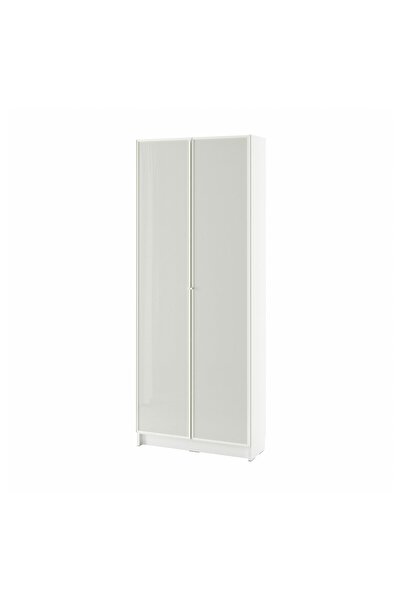 OEM Bibliotecă cu uși sticlă 80x30x202 cm alb BILLY / HÖGBO Biblioteci