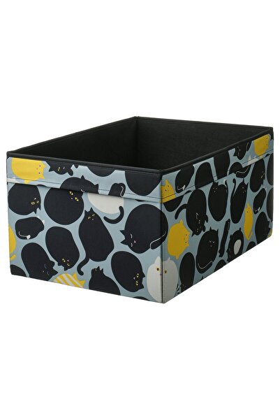 OEM Cutie 53x37x26 cm negru/albastru SKÅJARE Cutii şi coşuri pentru copii