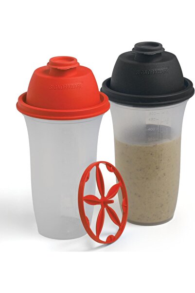 SIGNORA WARE 2 x Πλαστικά Μπουκάλια Σέικερ 500ml για Σέικ Γευμάτων & Σμούθι, ...