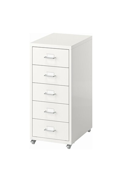OEM Comodă cu rotile 28x65 cm alb HELMER Comode pentru casă
