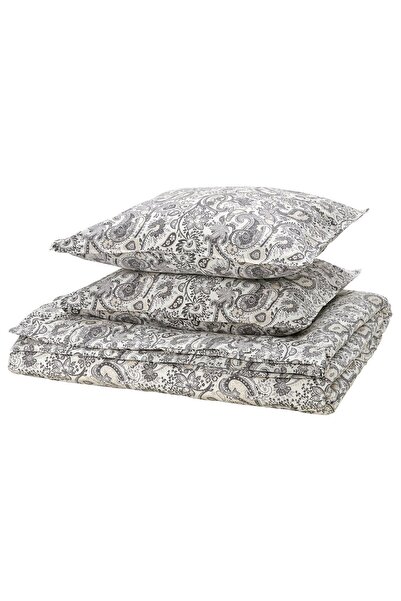 OEM Duvet cover + 2 Pillow 200x200/50x60 cm gray/white RODGERSIA Duvet cover ...