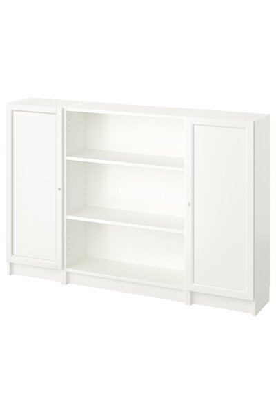 OEM Combinație bibliotecă+uși 160x106 cm alb BILLY / OXBERG Biblioteci