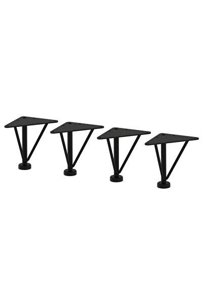 OEM Picior 2 buc/set 10 cm metal/negru EKET EKET și accesorii EKET