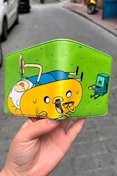 Köstebek Green Adventure Time Finn and Jack Bmo Ooo Land Men's Wallet