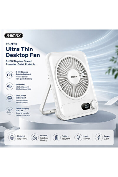 Remax Desktop Hanging Silent Mini Fan | USB Charging + Wide-Angle Airflow, A ...